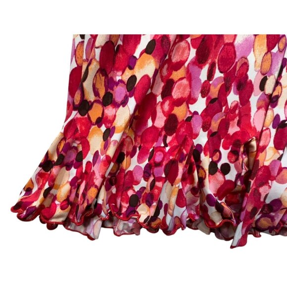 Glamour Womens A-Line Dress Size 6 Red PInk Spotted Design Bottom Ruffle - Picture 7 of 14